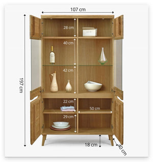 Vitrine aus massiver Eiche Milan 2 | NordicStory