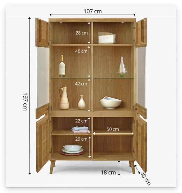 Vitrine aus massiver Eiche Milan 2 | NordicStory