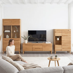 Vitrine aus massiver Eiche Milan 3 | NordicStory