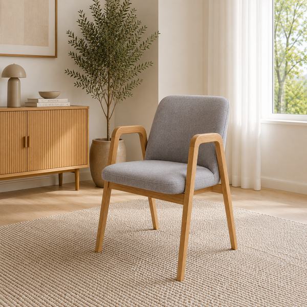 Set aus 2 oder 4 Esszimmerstühlen aus massiver Eiche Chill, gepolstert | VESKOR