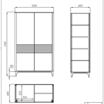 Oxford Kleiderschrank aus massiver Eiche für Kleidung 2