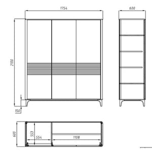 Eiche Massivholz Kleiderschrank Oxford 4