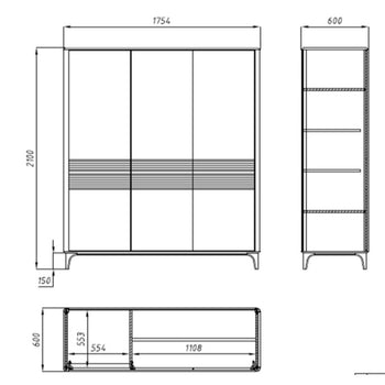 Eiche Massivholz Kleiderschrank Oxford 4