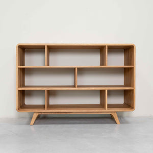 Massivholz-Bücherregal Geneva 1, 130 x 45 x 89 cm, NordicStory