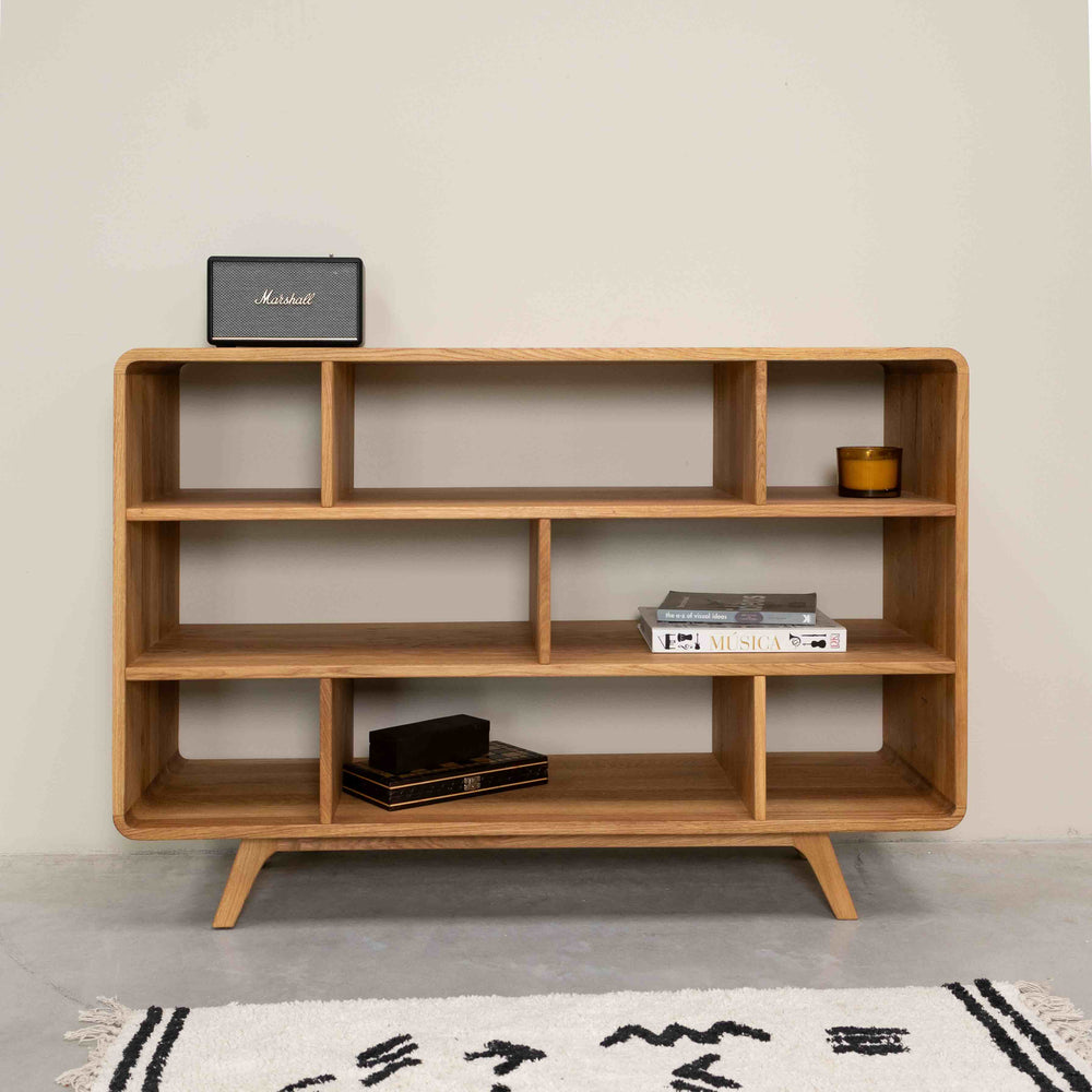 Massivholz-Bücherregal Geneva 1, 130 x 45 x 89 cm, NordicStory
