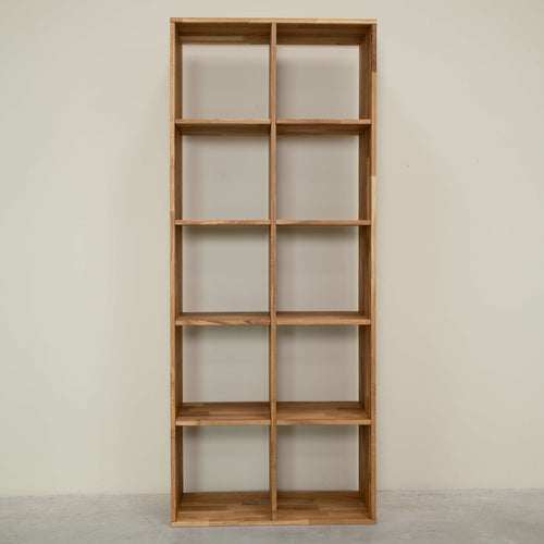 Eiche massiv Bücherregal Regal 10, 76 x 35 x 187 cm | NordicStory