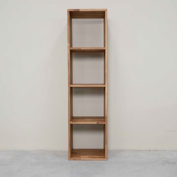 Bücherregal Regal 4, Bücherregal Eiche massiv, 39 x 35 x 150 cm, NordicStory