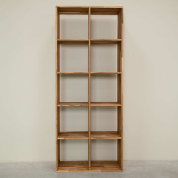 Eiche massiv Bücherregal Regal 10, 76 x 35 x 187 cm | NordicStory