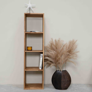 Bücherregal Regal 4, Bücherregal Eiche massiv, 39 x 35 x 150 cm, NordicStory