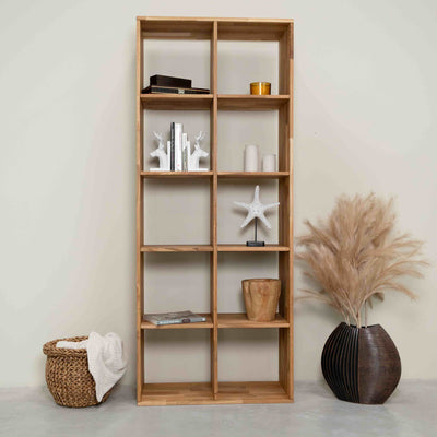 Eiche massiv Bücherregal Regal 10, 76 x 35 x 187 cm | NordicStory