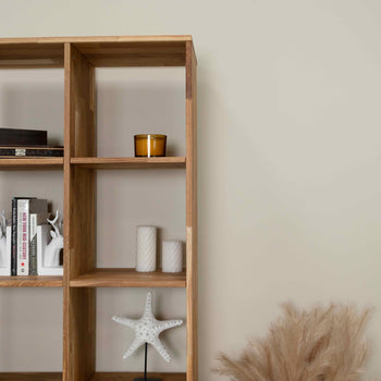 Eiche massiv Bücherregal Regal 10, 76 x 35 x 187 cm | NordicStory