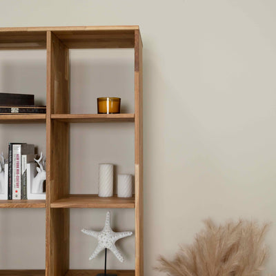 Eiche massiv Bücherregal Regal 10, 76 x 35 x 187 cm | NordicStory