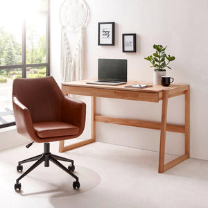 NordicStory Eric Schreibtisch aus massiver Eiche 120 x 65 x 75 cm.