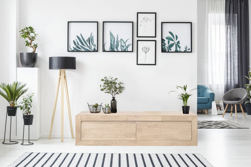 NordicStory schwebendes Sideboard Konsolentisch aus massiver Eiche 