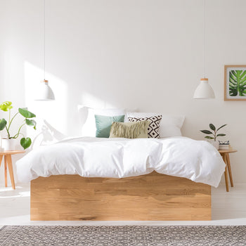 NordicStory Sofia Schlafzimmer Kopfteil Bett aus massivem skandinavischem Eichenholz