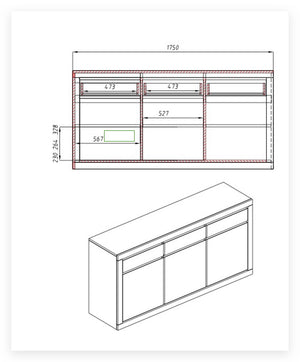 NordicStory Sideboard Kommode Kommode in Eiche massiv