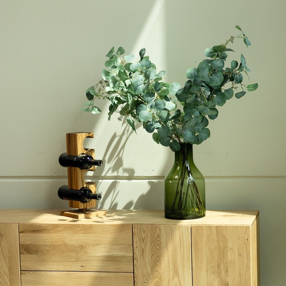 NordicStory Alma Weinregal Eiche, Weinständer für 4 Flaschen