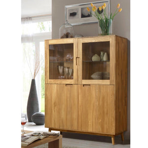 NordicStory Massiver Eichenschrank Vitrine 