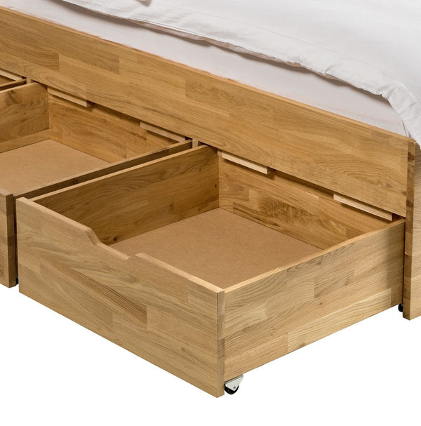 NordicStory Sofia 3 Bett aus massiver Eiche mit Stauraum
