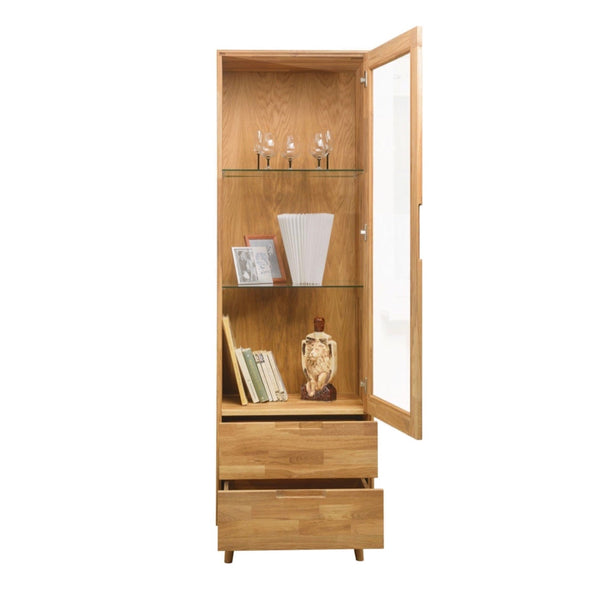 NordicStory Massiver Eichenschrank Vitrine