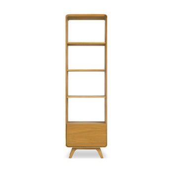 NordicStory Vitrine aus massiver Eiche Genf, 55 x 40 x 190 cm.