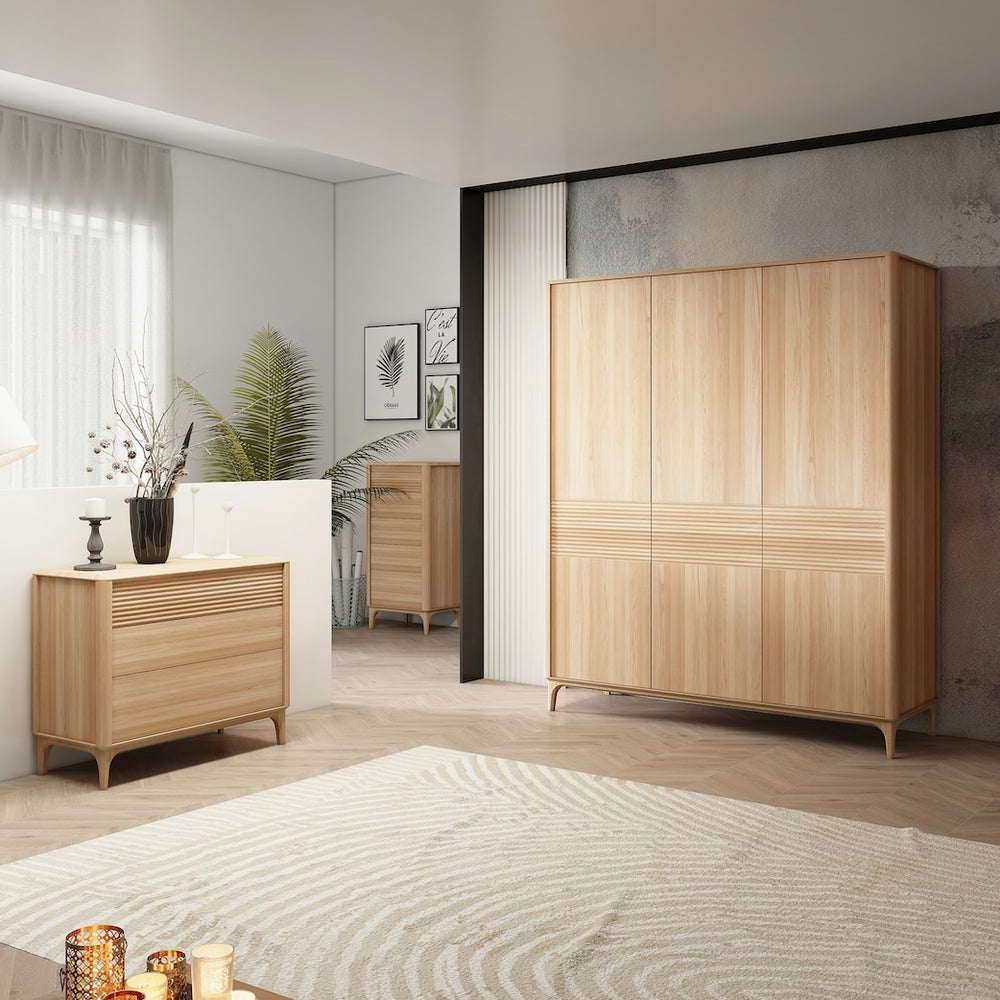 Kommode aus massiver Eiche nachhaltige Eiche hohe Kommode