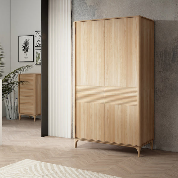 Oxford 2 Kleiderschrank Eiche massiv, 120x60x210 cm | NordicStory