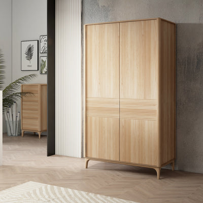 Oxford 2 Kleiderschrank Eiche massiv, 120x60x210 cm | NordicStory