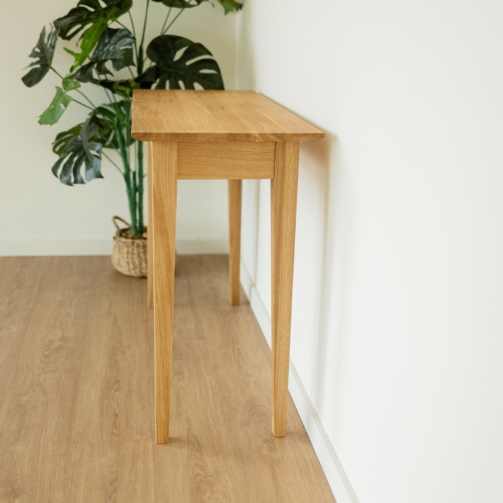 NordicStory Konsole mit 2 Schubladen aus massivem, nachhaltigem Eichenholz 