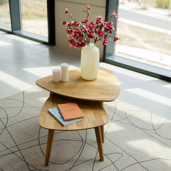 NordicStory Stapelbare Couchtische aus massiver Eiche 
