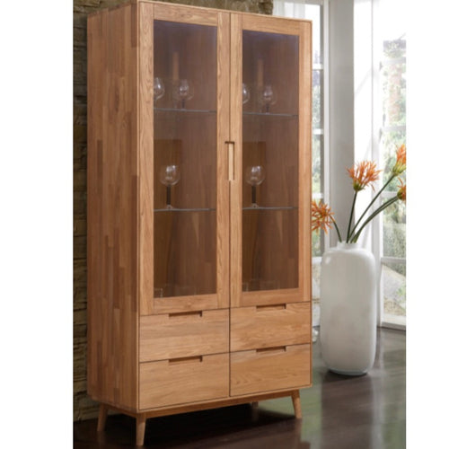 NordicStory Massiver Eichenschrank Vitrine