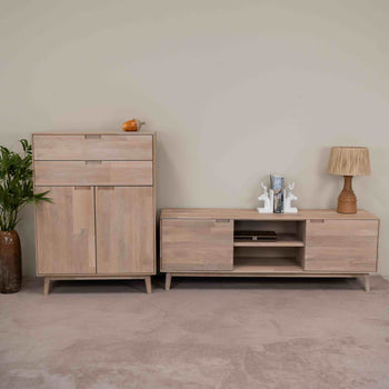 NordicStory Kommode Kommode aus massiver Eiche Escandi 2 Oak.Store
