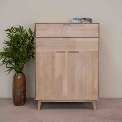 NordicStory Kommode Kommode aus massiver Eiche Escandi 2 Oak.Store