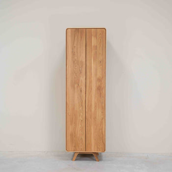 NordicStory Schrank mit 2 Türen aus massiver Eiche Genf, 60 x 45 x 200 cm.