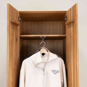 NordicStory Schrank mit 2 Türen aus massiver Eiche Genf, 60 x 45 x 200 cm.