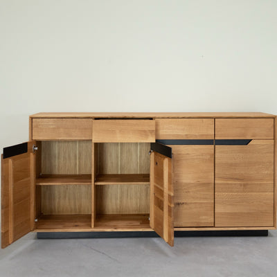 NordicStory Bremen Eiche Massivholz Anrichte, 180 x 42 x 90 cm.