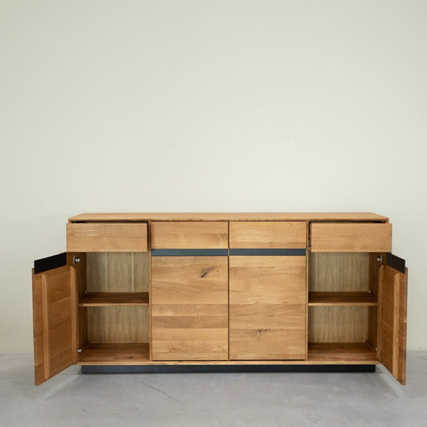 NordicStory Bremen Eiche Massivholz Anrichte, 180 x 42 x 90 cm.