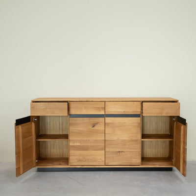 NordicStory Bremen Eiche Massivholz Anrichte, 180 x 42 x 90 cm.