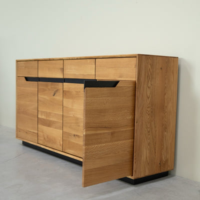 NordicStory Bremen Eiche Massivholz Anrichte, 180 x 42 x 90 cm.