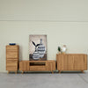 NordicStory Kommode aus massiver Eiche Geneva 1, 50 x 42 x 126 cm.