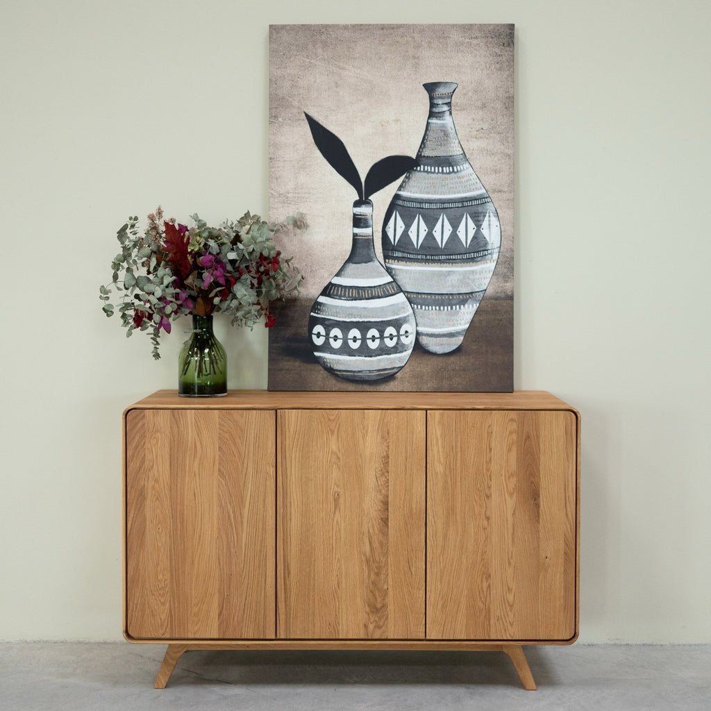 NordicStory Geneva 2 Anrichte aus massiver Eiche, 134 x 45 x 86 cm.