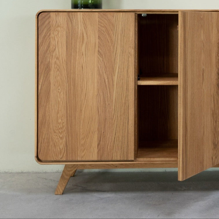 NordicStory Sideboard aus massiver Eiche Geneva 1, 90 x 45 x 86 cm.