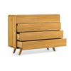 NordicStory Kommode aus massiver Eiche Geneva 3, 120 x 42 x 90 cm.