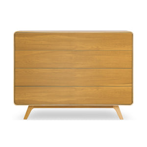 NordicStory Kommode aus massiver Eiche Geneva 3, 120 x 42 x 90 cm.