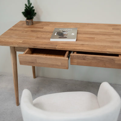 NordicStory Escandi 1 Schreibtisch aus massiver Eiche 140 x 60 x 75 cm.