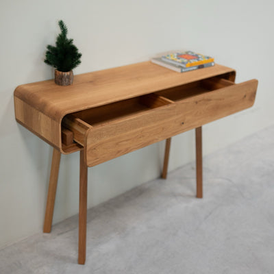NordicStory Konsolenkommode aus massiver Eiche Genf, 110 x 35 x 80 cm.