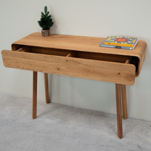 NordicStory Konsolenkommode aus massiver Eiche Genf, 110 x 35 x 80 cm.