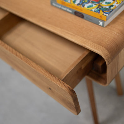 NordicStory Konsolenkommode aus massiver Eiche Genf, 110 x 35 x 80 cm.