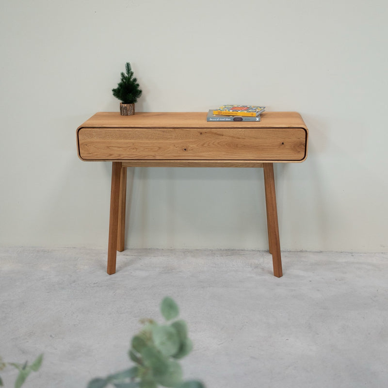 NordicStory Konsolenkommode aus massiver Eiche Genf, 110 x 35 x 80 cm.