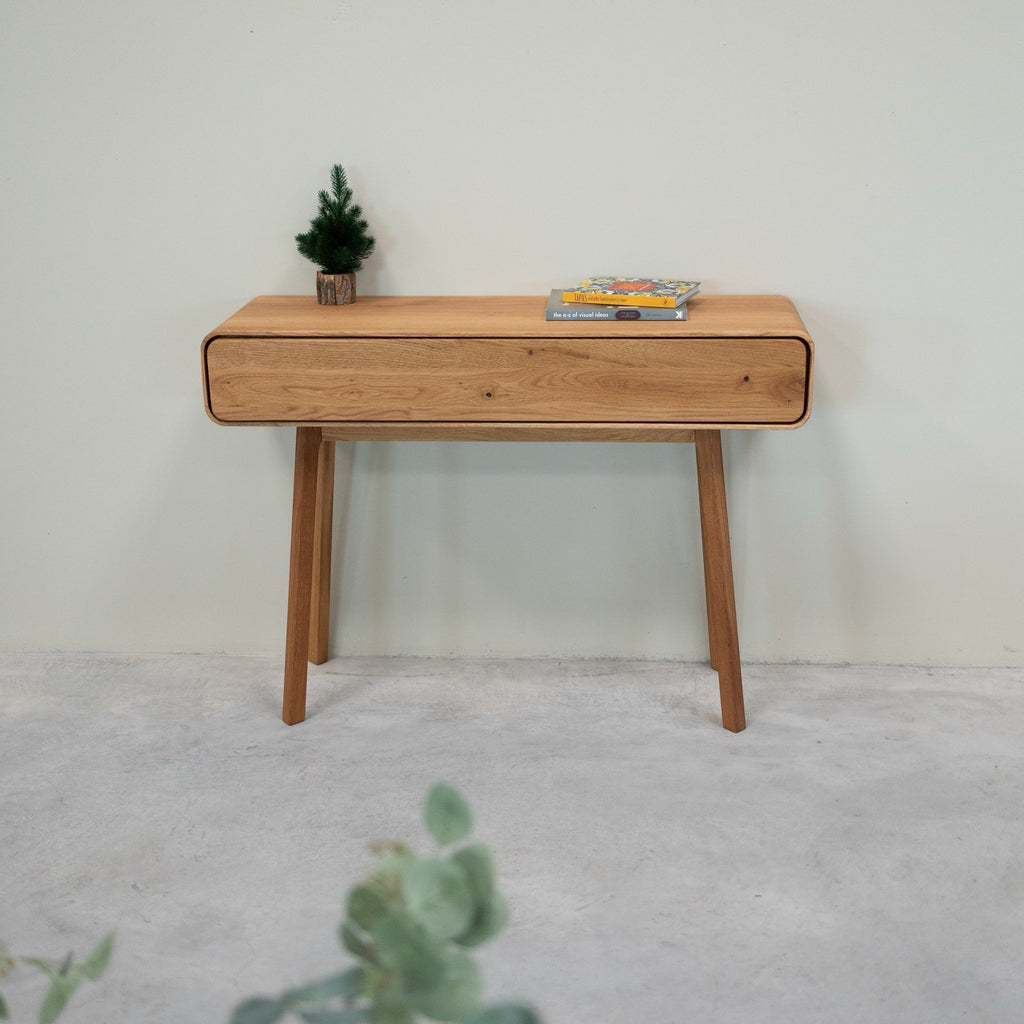 NordicStory Konsolenkommode aus massiver Eiche Genf, 110 x 35 x 80 cm.
